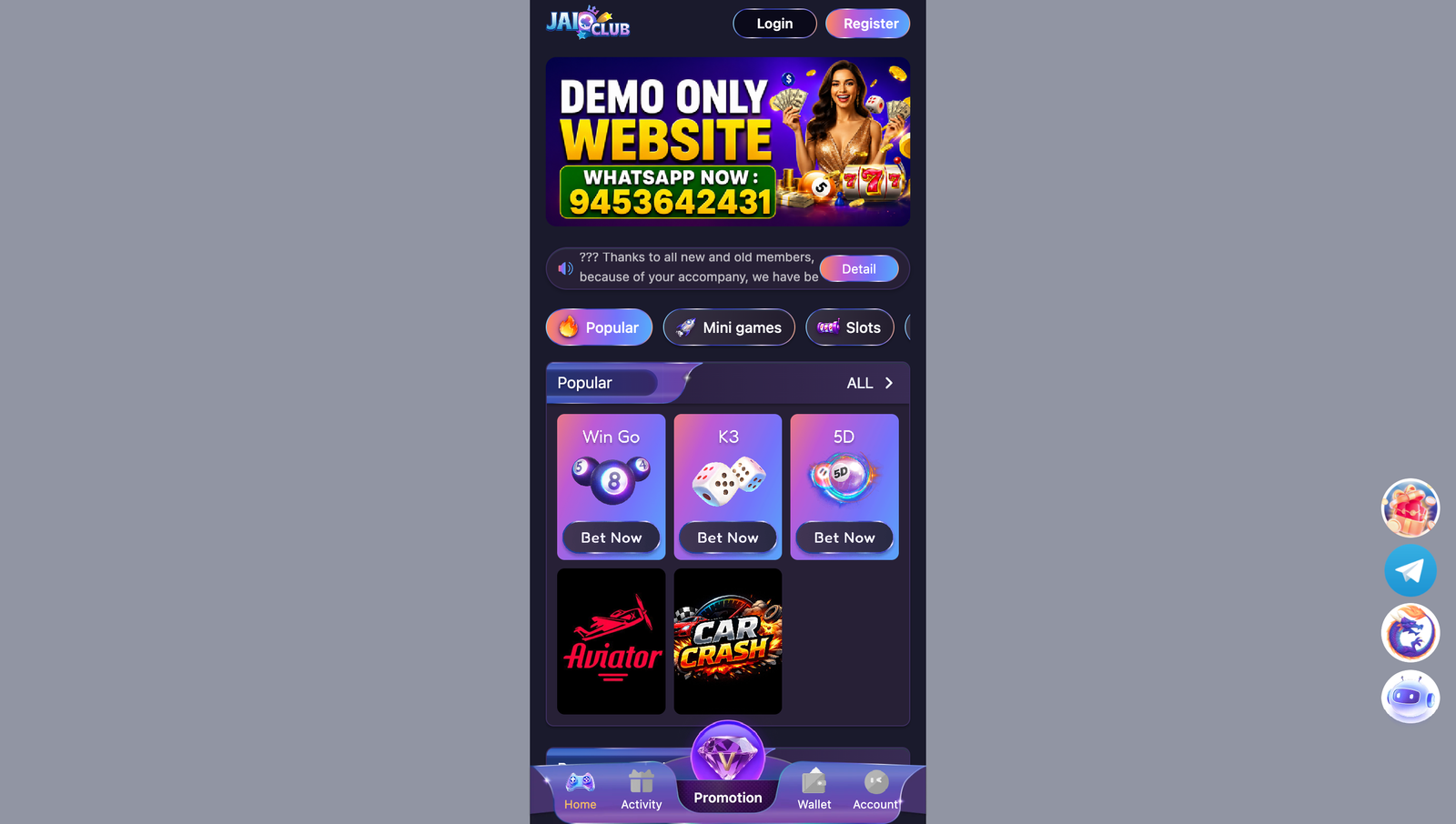JaiClub Colour Prediction Website